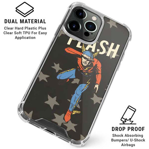 DC Comics The Flash Retro Action Pose iPhone 16 Pro Clear Case